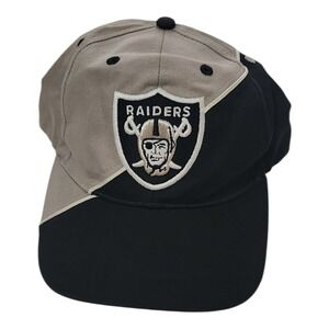 NFL Oakland Raiders Hat Black‎ Grey Two Tone Embroidered Adjustable Baseball Cap